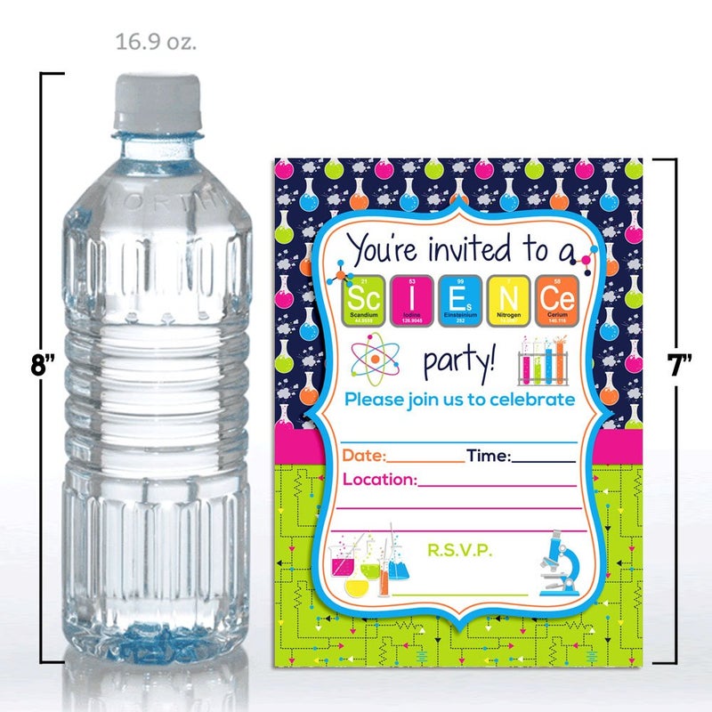 Amanda Creation Science Themed Birthday Party Fill in Invitations set of 20 with envelopes - Image 4